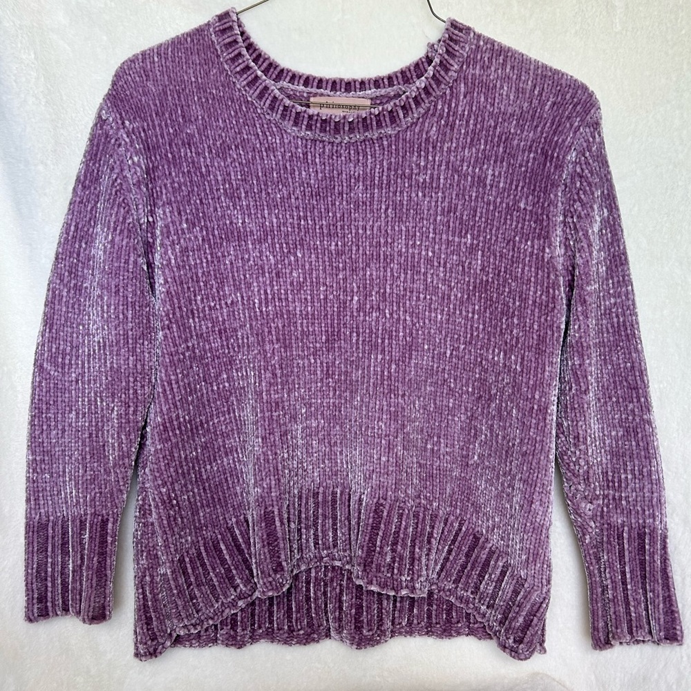 Purple Velour Velvet Philosophy Knit Sweater size Medium